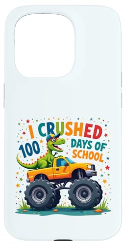 Hülle für iPhone 15 Pro Dinosaurier Reiten Monster Truck I Crushed 100th Days of School von I Crushed 100 Days of School Monster Truck Tees