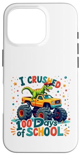 Hülle für iPhone 16 Pro 100th Days Smarter Monster Truck Dinosaurier 100 Tage Schule von I Crushed 100 Days of School Monster Truck Tees