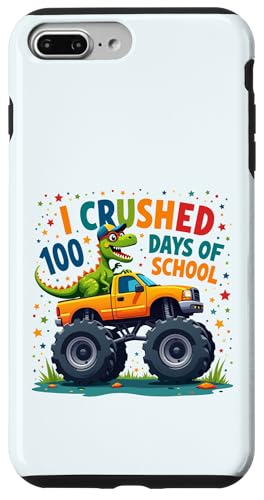 Hülle für iPhone 7 Plus/8 Plus Dinosaurier Reiten Monster Truck I Crushed 100th Days of School von I Crushed 100 Days of School Monster Truck Tees