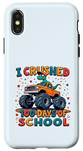 Hülle für iPhone X/XS 100th Days Smarter Monster Truck Dinosaurier 100 Tage Schule von I Crushed 100 Days of School Monster Truck Tees