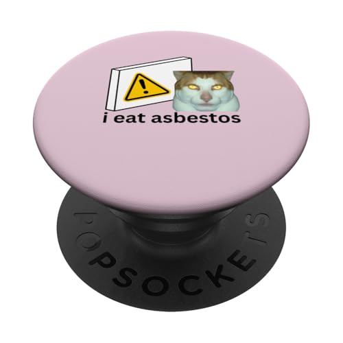 I Eat Asbest Funny Cursed Sigma Cat Meme PopSockets mit austauschbarem PopGrip von I Eat Cement Meme