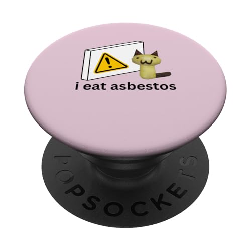 I Eat Asbestos Funny Cursed Cat Meme Seltsam Spezifisch PopSockets mit austauschbarem PopGrip von I Eat Cement Meme