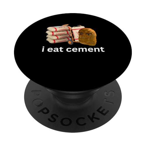 Lustiges Cursed Chicken Nugget Meme „Ich esse Zement“ PopSockets mit austauschbarem PopGrip von I Eat Cement Meme