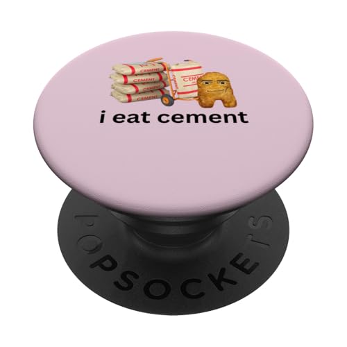 Lustiges Cursed Chicken Nugget Meme „Ich esse Zement“ PopSockets mit austauschbarem PopGrip von I Eat Cement Meme