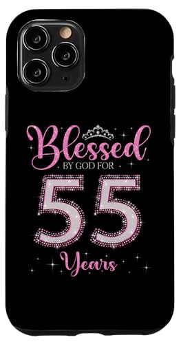 Von Gott gesegnet für 55 Jahre 55. Geburtstag 55. Geburtstag Hülle für iPhone 11 Pro von I Feel Blessed By God on My Birthday Pink Style