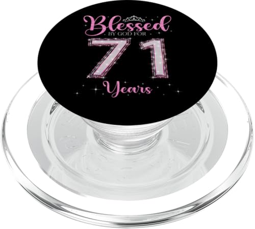 Von Gott gesegnet für 71 Jahre 71. Geburtstag 71. Geburtstag PopSockets PopGrip für MagSafe von I Feel Blessed By God on My Birthday Pink Style