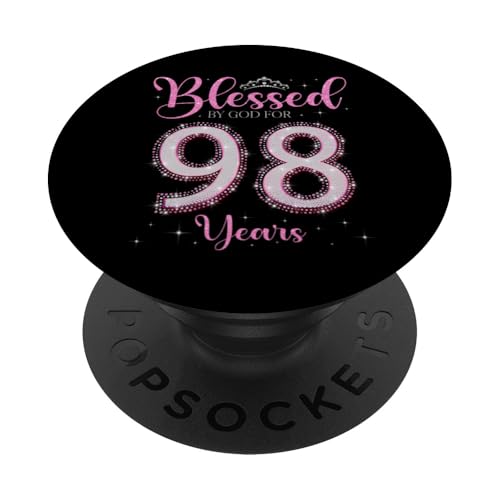 Von Gott gesegnet für 98 Jahre 98. Geburtstag 98. Geburtstag PopSockets Klebender PopGrip von I Feel Blessed By God on My Birthday Pink Style