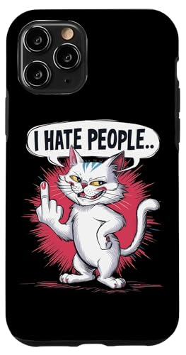 Hülle für iPhone 11 Pro Ich hasse Menschen Misanthrop Grumpy Asocial Hate Sour von Hate Annoyed Quiet Zone Isolated Better Alone