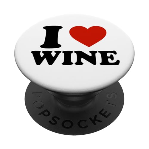 I LOVE WINE X Ich liebe Wein Vino - Exzessiver Alkoholkonsum PopSockets Klebender PopGrip von I LOVE ALCOHOL SHOP - ICH LIEBE ALKOHOL SHOP