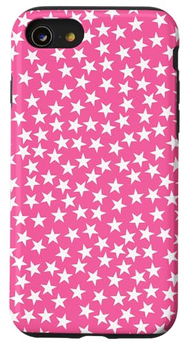 Hülle für iPhone SE (2020) / 7 / 8 Rosa und Weiß, Sterne von I Love Stars