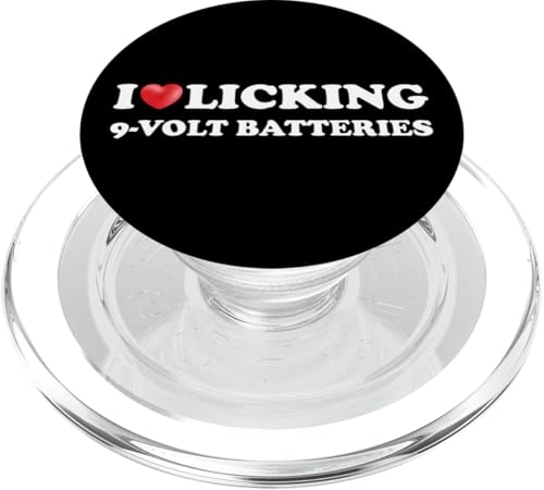 I Love (Herz) Lecken 9 Volt Batterien PopSockets PopGrip für MagSafe von I Love Stuff Designs