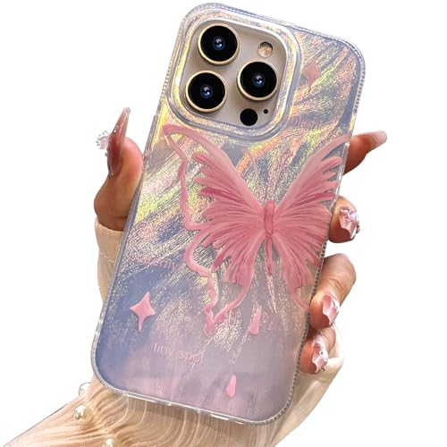 I-MGAE-IN-AR Kompakte Schutzhülle für iPhone 12 Pro Max, Schmetterling-Design, niedlich, trendig, weich, schlank, TPU, stoßfest, für Damen und Mädchen, ästhetischer Glitzer von I-MGAE-IN-AR