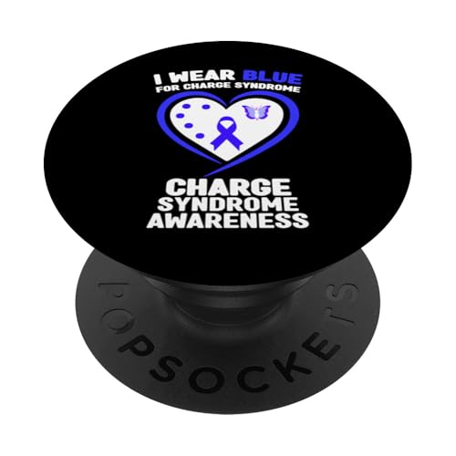 Ich trage Blau, um auf das Charge-Syndrom aufmerksam zu machen PopSockets Klebender PopGrip von I Wear Blue Charge Syndrome Awareness Apparel.