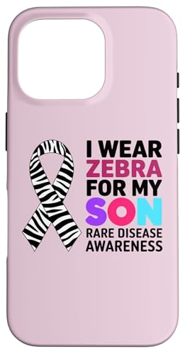 Hülle für iPhone 16 Pro Ich trage Zebra, um meinen Sohn auf seltene Krankheiten aufmerksam zu machen von I Wear Zebra for Rare Disease Apparel!