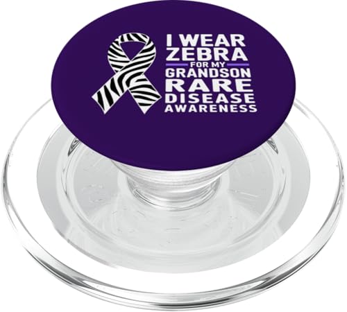 Ich trage Zebra, um meinem Enkel das Bewusstsein für seltene Krankheiten zu vermitteln PopSockets PopGrip für MagSafe von I Wear Zebra for Rare Disease Apparel!