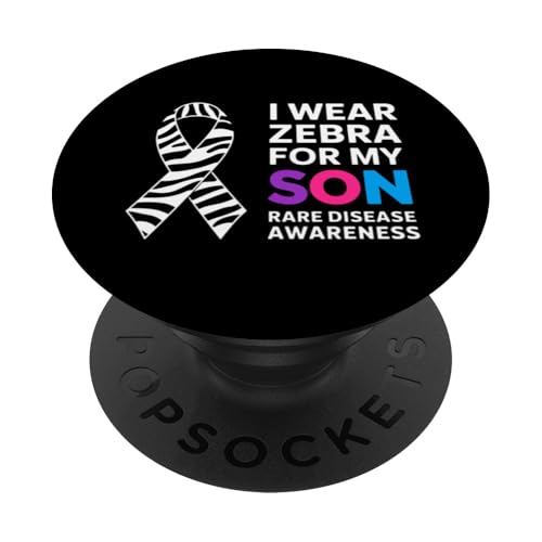 Ich trage Zebra, um meinen Sohn auf seltene Krankheiten aufmerksam zu machen PopSockets Klebender PopGrip von I Wear Zebra for Rare Disease Apparel!