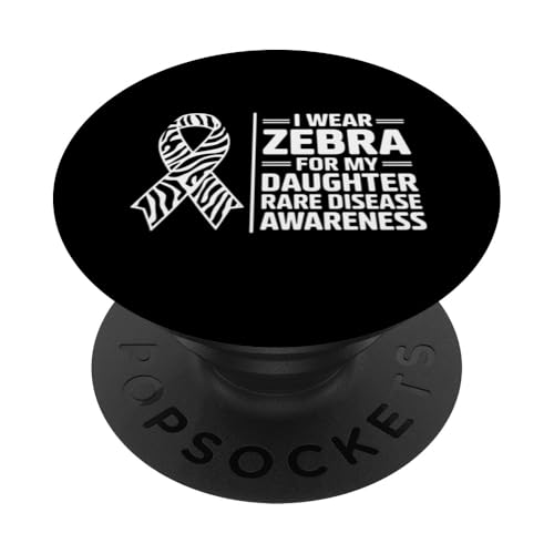 Ich trage Zebra, um meiner Tochter das Bewusstsein für seltene Krankheiten zu vermitteln PopSockets Klebender PopGrip von I Wear Zebra for Rare Disease Apparel!