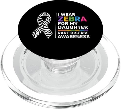 Ich trage Zebra, um meiner Tochter das Bewusstsein für seltene Krankheiten zu vermitteln PopSockets PopGrip für MagSafe von I Wear Zebra for Rare Disease Apparel!