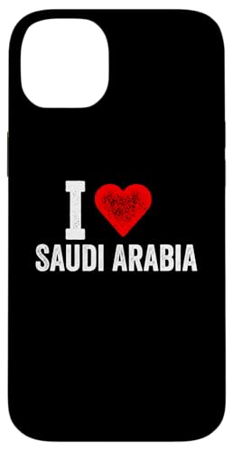 Hülle für iPhone 14 Plus Lustiges Design Retro I Love Saudi-Arabien mit rotem Herz von I love "Custom" All Country's Tee