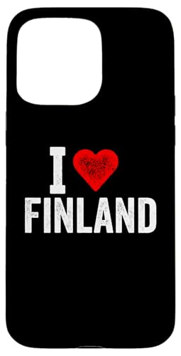 Hülle für iPhone 15 Pro Max Lustiges Design Retro I Love Finnland mit rotem Herz von I love "Custom" All Country's Tee