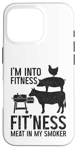 Ich stehe auf Fitness, Fit'ness, Fleisch in meinem Smoker, BBQ Grill Chef Hülle für iPhone 16 Pro von I'm Into Fitness - BBQ & Grill Apparel