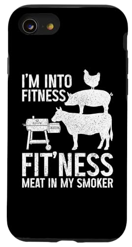 Ich stehe auf Fitness, Fit'ness, Fleisch in meinem Smoker, BBQ Grill Chef Hülle für iPhone SE (2020) / 7 / 8 von I'm Into Fitness - BBQ & Grill Apparel