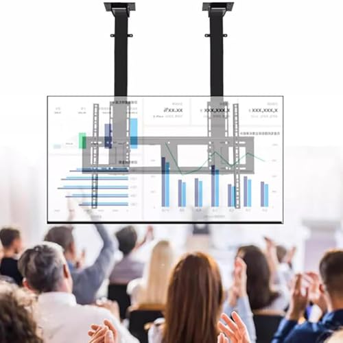 Decken-TV-Halterung, Hängende TV-Halterung für 32-70 Zoll/55-120 Zoll Flachbildschirme, Voll Bewegliche TV-Halterung, VESA 600 X 400 Mm, 1100 X 600 Mm(Double Rod 900-2200mm) von IAKAEUI