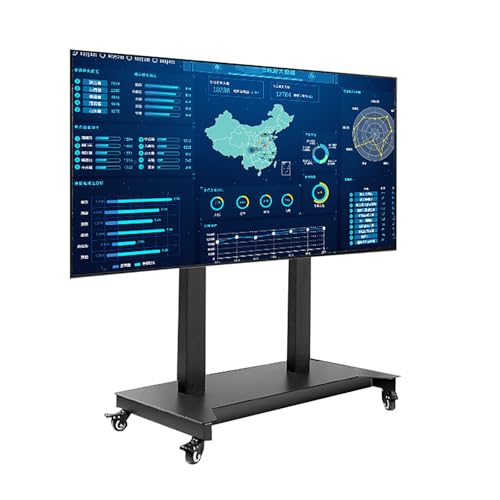 Rollender TV-Ständer, Mobiler TV-Ständer mit Rädern für 52-100-Zoll-LCD-LED-4K-Fernseher, Max. VESA 1100 X 600 Mm von IAKAEUI