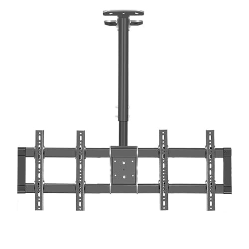 Verstellbare Deckenhalterung für Fernseher, 360 Grad Drehbarer Rahmenständer, Passend für Fernseher Von 39-90 Zoll, Max. VESA 600 X 400 Mm, mit Einer Tragkraft Von 85 Kg(Dual Screen) von IAKAEUI