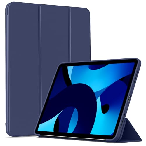 IAMKHO Hülle für iPad 10. Generation 2022 10.9 Zoll, Trifold Ständer Dünne Leichte Tablet Hülle, Intelligente Schutzhülle mit Weiches TPU Unterstützt Touch-ID, Auto Schlafen/Wachen (Navy Blau) von IAMKHO