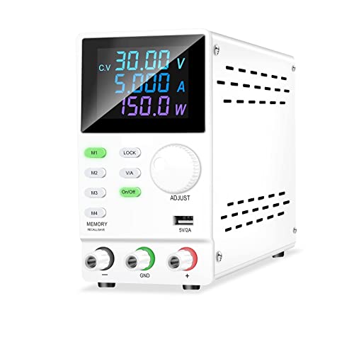 DC-Netzteil Labor programmierbare Speicherfunktion einstellbar DC Stromversorgungsstabilisierter Spannungsregler Schaltstromstabilisator Universelles geregeltes Schaltnetzteil ( Color : 30V 10A White von IBERSA