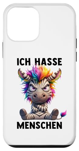 Hülle für iPhone 12 mini ICH HASSE MENSCHEN - ZEBRA. Misantroph Menschenhasser Ironie von ICH HASSE MENSCHEN. Lustige Sarkasmus Ironie Tiere