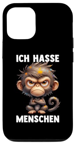 Hülle für iPhone 13 Pro ICH HASSE MENSCHEN - AFFE - Misantroph Menschenhasser Ironie von ICH HASSE MENSCHEN. Lustige Sarkasmus Ironie Tiere