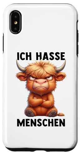 Hülle für iPhone XS Max ICH HASSE MENSCHEN - BÜFFEL Misantroph Menschenhasser Ironie von ICH HASSE MENSCHEN. Lustige Sarkasmus Ironie Tiere