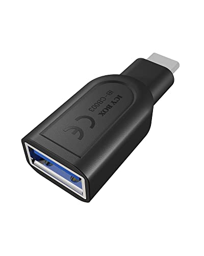 ICY BOX USB-C Adapter (USB 3.0 A Buchse zu USB-C 3.0 Stecker), Plug & Play, Bis zu 5 Gbit/s, schwarz von ICY BOX
