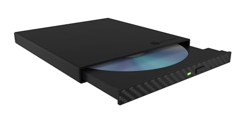 ICY Box 5,25 Zoll Gehäuse extern für Ultra Slim Blu-ray und DVD Laufwerke (Slimline bis 9,5mm Höhe), USB-A & USB-C, USB 3.0 Laufwerksgehäuse für DVD Brenner, Aluminium, IB-AC640-C3 von ICY BOX