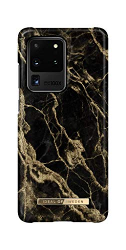 IDEAL OF SWEDEN Bedruckte Handyhülle, niedliches buntes Muster, schützende Abdeckung aus Hartplastik mit Mikrofaserfutter für das Galaxy. Kompatibel mit Galaxy S20 Ultra (Golden Smoke Marble) von IDEAL OF SWEDEN