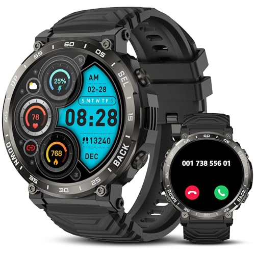 IDEALROYAL S56 Smartwatch Herren Damen, 1,52" Smart Watch mit Telefonfunktion, Herzfrequenzmesser, Schlafmonitor, IP68 Wasserdichtes Sportarmband mit 110+ Sportmodi für Android iOS von IDEALROYAL