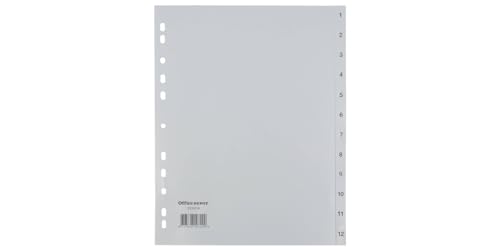 Maxi A4+ Gray Numerical Intercalaires - Office Depot - 1 E 12 von IDMENAGE