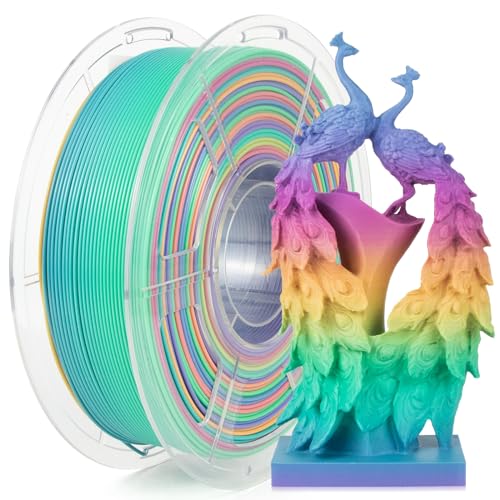 IEMAI Hohe Geschwindigkeit Regenbogen PLA+ Filament, High Speed 3D Drucker Filament, Mehrfarbig Filament PLA+ 1.75mm, Maßgenauigkeit +/- 0,02 mm, 1Kg Spool PLA+ Regenbogen von IEMAI