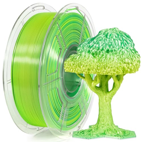 IEMAI Seide Mehrfarbig PLA Filament, 3D Drucker Filament PLA Gelb Grün, Seide PLA 1.75mm Filament, PLA 1Kg, Maßhaltigkeit +/-0.02mm, Filament 1.75mm PLA von IEMAI