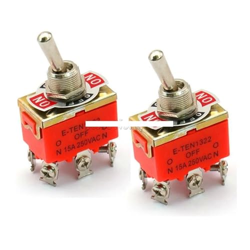 1Piece Power Switch E-TEN1322 15A 250V AC 6PIN ON-OFF-ON 12mm Toggle Switch/Rocker Switch IFWGFVTZ von IFWGFVTZ