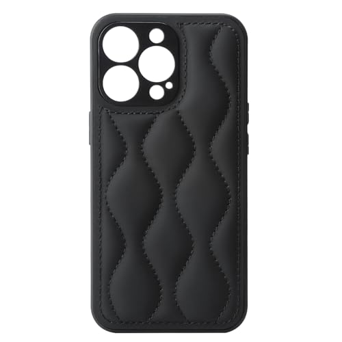 IHAOHAO Schutzhülle für iPhone 15Pro Max/15 Pro/15 Plus/15, Premium-PU-Leder, für Damen und Herren, weich, flexibel, robust, seidig und weich (Schwarz, 15 Pro Max) von IHAOHAO