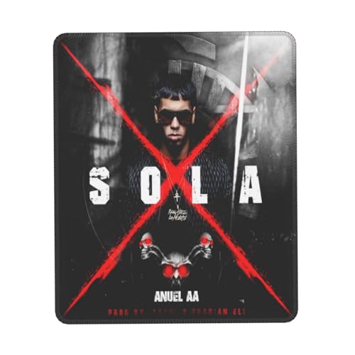 IJHRSFDST Rapper Anuel Sänger AA Anti-Rutsch-Mauspad – Schreibtischunterlage mit Gummirand, Hip-Hop-Design, langlebige und glatte Oberfläche für Gaming oder Büro, mehrere 17,8 x 21,8 cm von IJHRSFDST