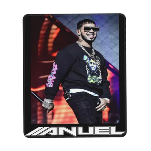 IJHRSFDST Rapper Anuel Sänger AA Anti-Rutsch-Mauspad – Schreibtischunterlage mit Gummirand, Hip-Hop-Design, langlebige und glatte Oberfläche für Gaming oder Büro, mehrere 20,1 x 24,1 cm von IJHRSFDST