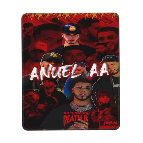 IJHRSFDST Rapper Anuel Sänger AA Anti-Rutsch-Mauspad – Schreibtischunterlage mit Gummirand, Hip-Hop-Design, langlebige und glatte Oberfläche für Gaming oder Büro, mehrere 21,1 x 26,2 cm von IJHRSFDST