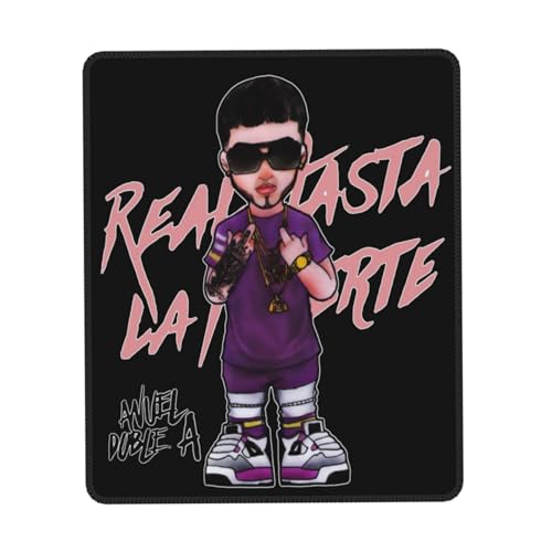 IJHRSFDST Rapper Anuel Sänger AA Anti-Rutsch-Mauspad – Schreibtischunterlage mit Gummirand, Hip-Hop-Design, langlebige und glatte Oberfläche für Gaming oder Büro, mehrere 25,4 x 30,5 cm von IJHRSFDST