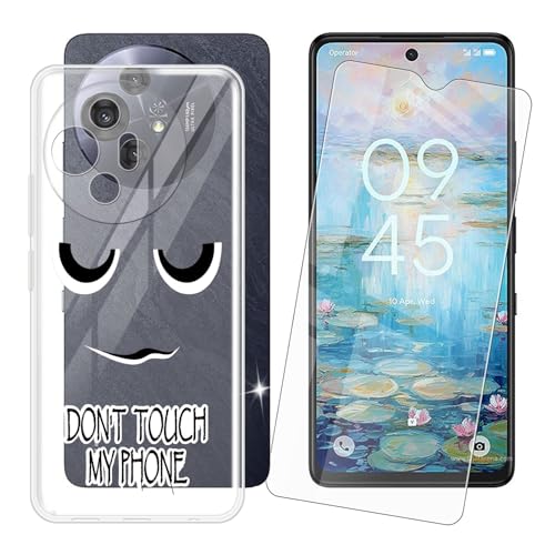 IJTYHF Hülle für TCL 50 NxtPaper 5G (6.80 Zoll) Handyhülle Silikon Weich Phone Case TPU Cover Protector Hüllen Transparent Bumper+ Displayschutzfolie Gehärteter Film - Fass Mich Nicht an 1 von IJTYHF