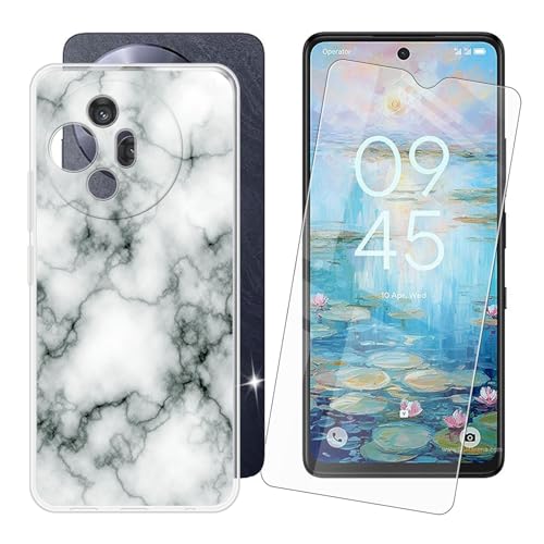 IJTYHF Hülle für TCL 50 Pro NxtPaper 5G (6.80 Zoll) Handyhülle Silikon Weich Phone Case TPU Cover Protector Hüllen Transparent Bumper+ Displayschutzfolie Gehärteter Film -Marmor -73 von IJTYHF