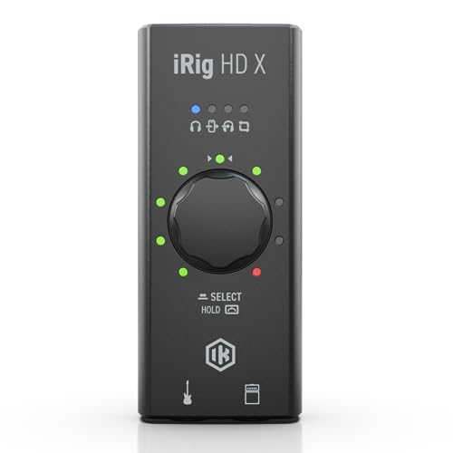 IK Multimedia iRig HD X Gitarren-Interface (Multi-Color LED Signalanzeige, integriertes Stimmgerät, kompatibel mit iPhone, iPad, Mac und PC, Vorverstärker, inkl. USB-C und Lightning Kabel) von IK Multimedia
